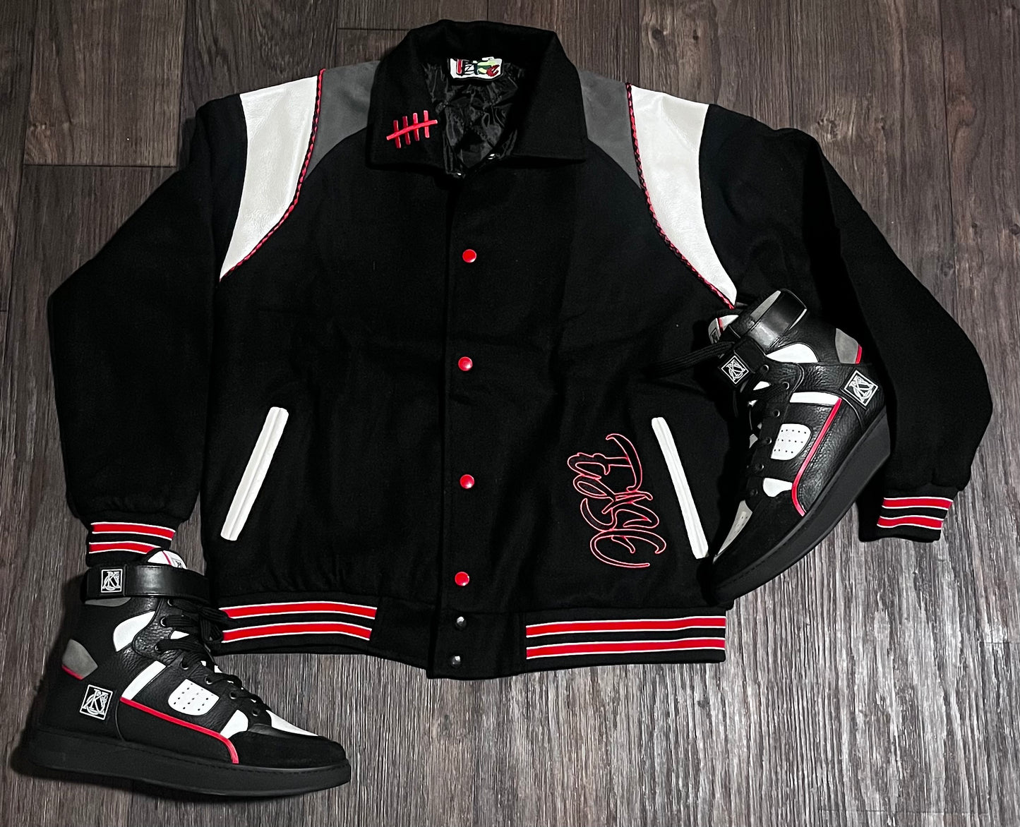 Military Stripe Varsity Jacket